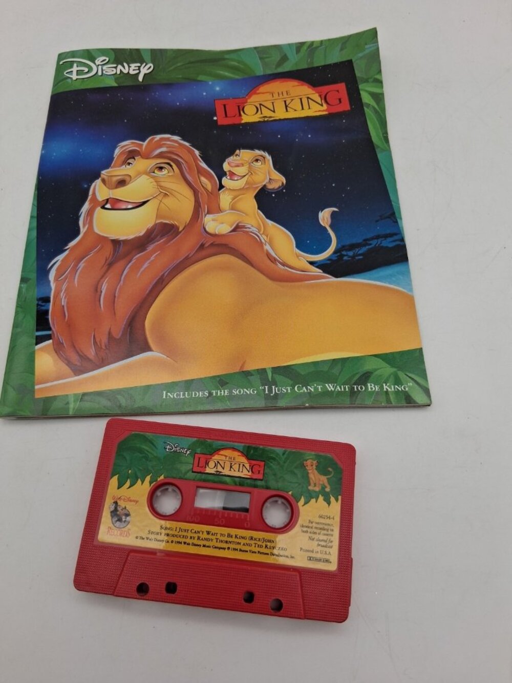 Vintage The Lion King Read Along Cassette Tape & Book Walt Disney Records